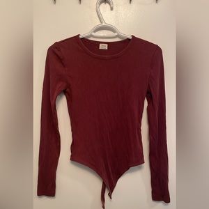 Wilfred reddish burgundy long sleeve bodysuit size small